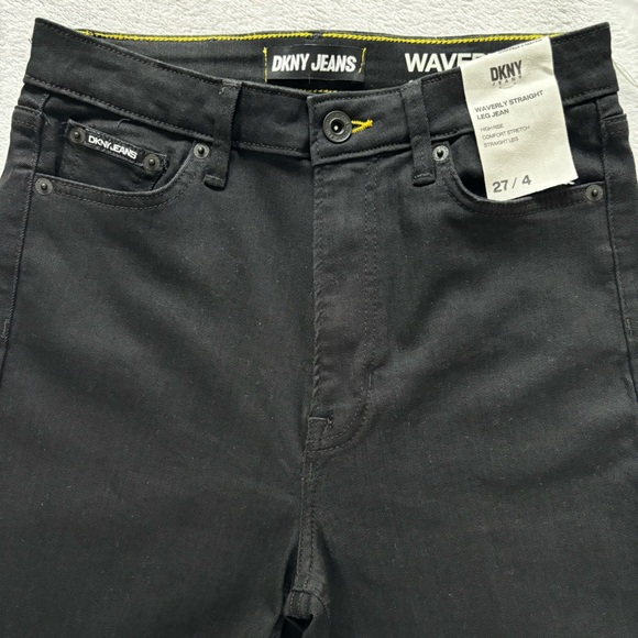 DKNY JEANS Waverly Straight Leg High Rise Black Jeans--27/4 - Picture 9 of 16